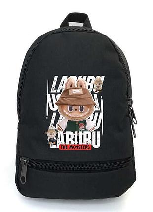 Рюкзак школьный лабубу (school bag big labubu - 04) черный (43 х 30 х 17 см)