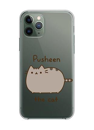 Прозорий чохол на iphone 12 / 12 pro пушин котик (принт 412)