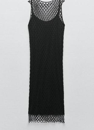 Чорне плаття сітка zara