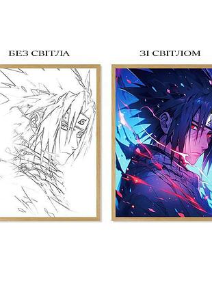 Многослойный ночник лампа аниме naruto светильник uchiha sasuke саске учиха наруто