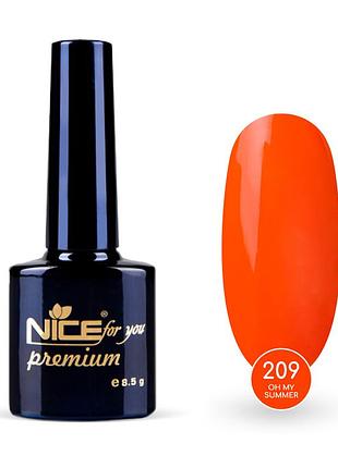 Гель-лак nice for you my summer premium №209 мандариновый 8.5 г