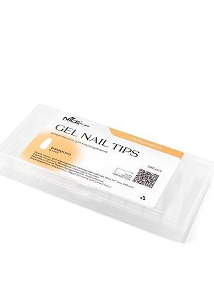 Гелеві типси для нарощування nice for you coffin gel nail tips 240 шт
