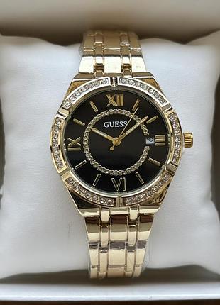 Хит! женские часы на браслете guess золотого цвета