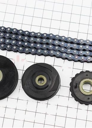 Ланцюг розподільного валу 140cc - 25h-90l + ролики 3шт, к-кт (пітбайк, ролик напрямний 45мм)