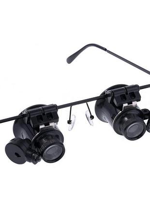 Ювелирные очки magnifier 9892a-ii led 20x