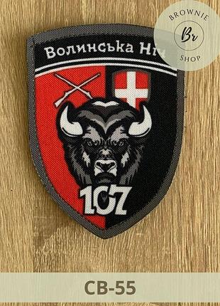 Шеврон 107 омб волынская ночь. нарукавный знак 107 механизированный батальон. шевроны на липучке (св-55)