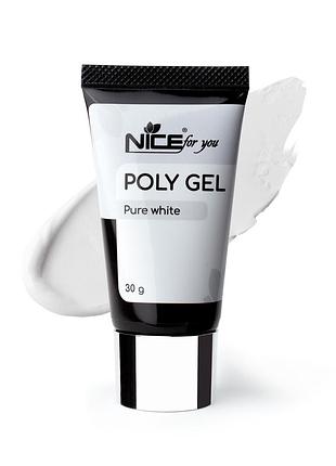 Полигель nice for you pure white белый 30 г