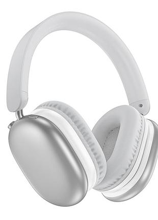 Навушники bluetooth бездротові borofone bo27 накладні з мікрофоном та слотом під карту пам'яті silver
