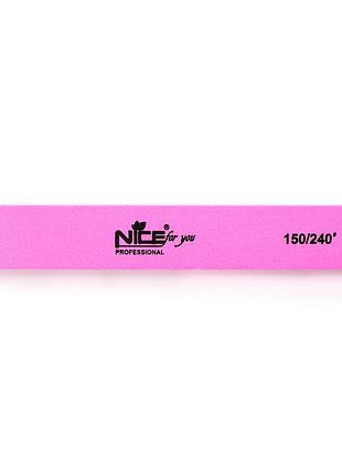 Баф прямоугольный nice for you 150/240 розовый