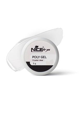 Полигель nice for you poly gel crystal clear прозрачный 5 г