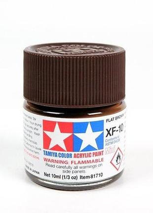 Краска акриловая tamiya коричневая (flat brown)