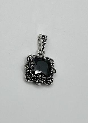 Кулон серебряный с агатом и марказитом 2,95 г