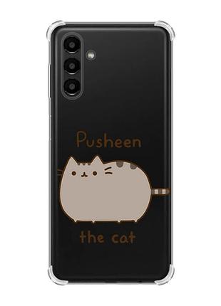 Чехол с утолщёнными углами на samsung galaxy a04s/a13 5g пушин котик (принт 412)