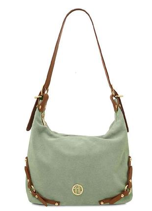 Замшевая женская сумка на плечо sierra от tuscany tl142419 (mint green)