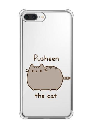 Чохол з потовщеними кутами на iphone 7 plus/ 8 plus пушин котик (принт 412)