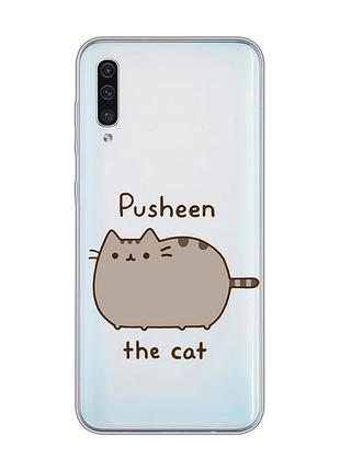 Прозрачный чехол на samsung galaxy a50 (2019) a505/a30s пушин котик (принт 412)