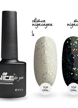 Топ nice for you opal с разноцветным глитером 8.5 г