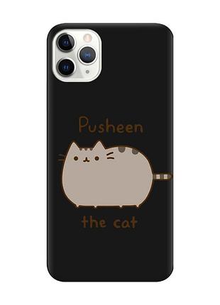 Матовый черный чехол на iphone 11 pro max (6.5) пушин котик (принт 412)