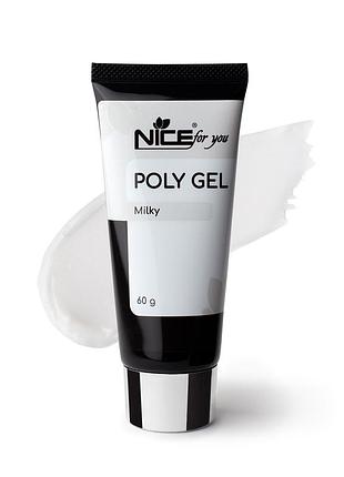 Полігель nice for you poly gel milky молочний 60 г