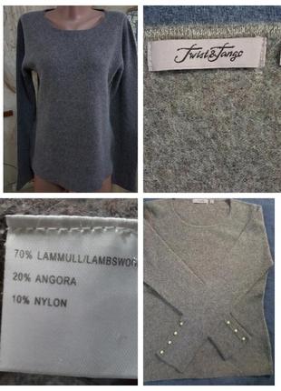 Лаконичный теплый джемпер " jwist & jango" шерсть/ангора 40-42