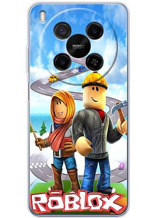 Чехол силиконовый с картинкой на zte nubia v70 max (роблокс, roblox)