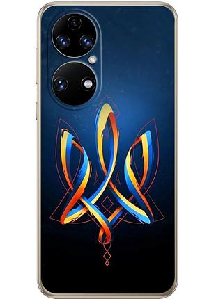 Чехол силиконовый с картинкой на huawei p50 (патриотический, герб украины)
