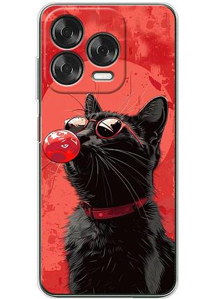 Чехол силиконовый с картинкой на zte blade v70 vita (стильный котик)