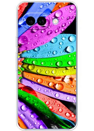 Чохол силіконовий з картинкою на google pixel 9a (кольорові листки)