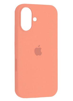 Чехол fiji silicone case для apple iphone 16 бампер накладка soft touch с микрофиброй orange sorbet