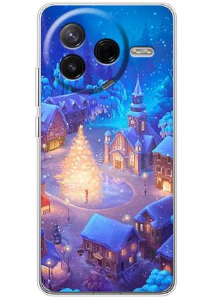 Чехол силиконовый с картинкой на xiaomi poco f7 pro (новогодний)