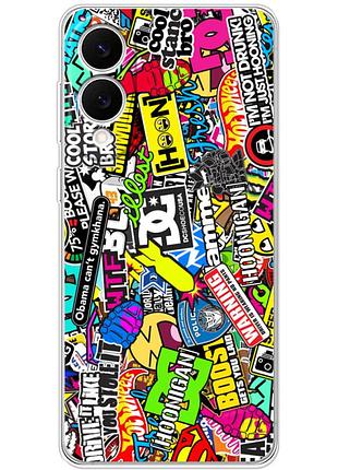 Чехол силиконовый с картинкой на samsung galaxy s25 edge (s937) (цветные наклейки)