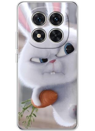Чехол силиконовый с картинкой на xiaomi redmi note 14 pro 4g (кролик снежок)