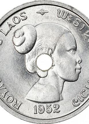 Лаос королівство лаос сисаванг вонг 10 сантимів, 1952 алюміній, 1.32g, ø 23mm №2628