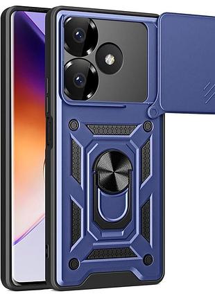 Чохол fiji camera defence для poco m6 4g / lte бампер із захистом камери та підставкою dark blue