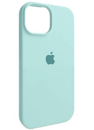 Чехол fiji silicone case для apple iphone 15 бампер накладка soft touch с микрофиброй emerald