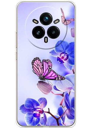 Чохол силіконовий з картинкою на realme 14 pro 5g (квітка, метелик на орхідеї)