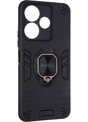 Чохол fiji defence для poco m6 4g / lte захистний бампер з кільцем підставкою black