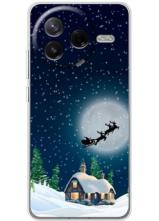 Чехол силиконовый с картинкой на xiaomi poco f7 pro (новогодний)