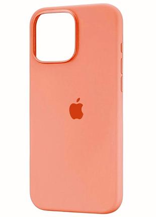 Чехол fiji silicone case для apple iphone 16 pro max бампер накладка soft touch с микрофиброй orange sorbet