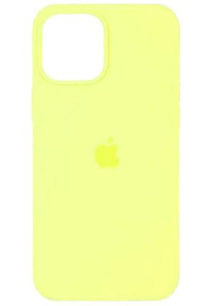 Чехол fiji silicone case для apple iphone 14 бампер накладка soft touch с микрофиброй lemon