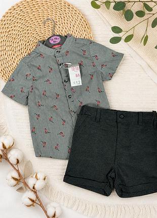 Комплект (полосашка - шорты) primark 12-18мис, 86см.