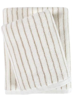Полотенце lotus home отель premium - microcotton stripe ecru-kahve 90*150 550 г/м2