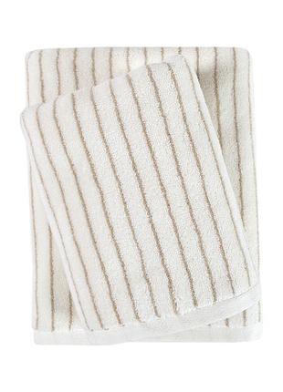 Полотенце lotus home отель premium - microcotton stripe ecru-kahve 50*90 550 г/м2