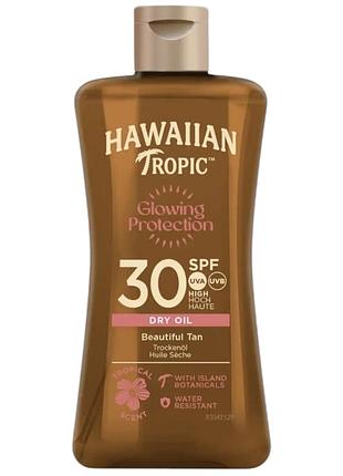 Масло для ускорения загара hawaiian tropic glowing protection dry oil spf30 100 мл