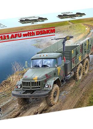 Сборная модель (1:72) армейский грузовой автомобиль зил-131 вооруженных сил украины с пулеметом дшкм