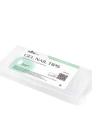 Гелеві типси для нарощування nice for you almond gel nail tips 240 шт