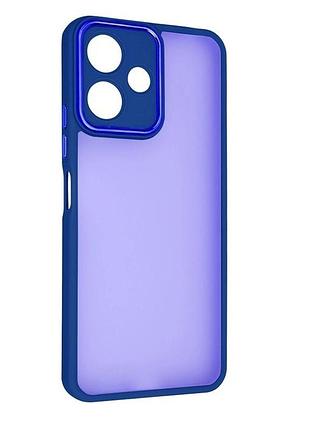 Чохол fiji lens для poco m6 4g / lte бампер матовий з захистом блока камер blue