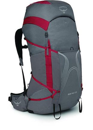 Рюкзак osprey eja pro 55 dale grey/poinsettia red розмір m/l