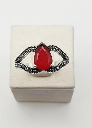Кольцо серебряное с рубином 18 4,17 г