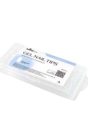 Гелеві типси для нарощування nice for you square gel nail tips 240 шт